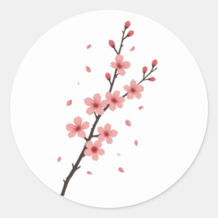 Sakura-Blüten Runder Aufkleber