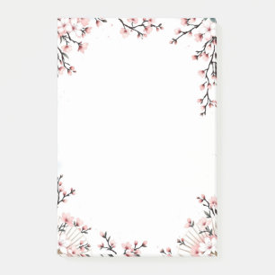 Sakura-Blüten und Fächer Post-it Klebezettel