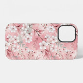 Sakura-Blütenmuster Rosa iPhone Hülle (Rückseite (Horizontal))