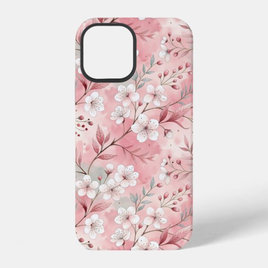 Sakura-Blütenmuster Rosa iPhone Hülle (Rückseite)