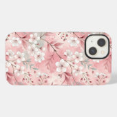 Sakura-Blütenmuster Rosa iPhone Hülle (Rückseite (Horizontal))