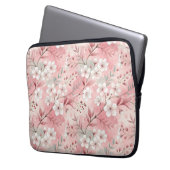 Sakura-Blütenmuster Rosa Laptopschutzhülle (Vorderseite Links)