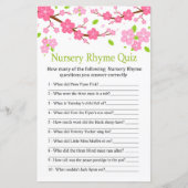 Sakura Branch Kinderzimmer Rhyme Quiz Babydusche (Vorderseite)