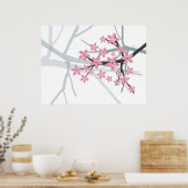 Sakura Branch Original Canvas Print Poster (Küche)