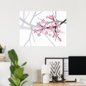 Sakura Branch Original Canvas Print Poster (Heimbüro)