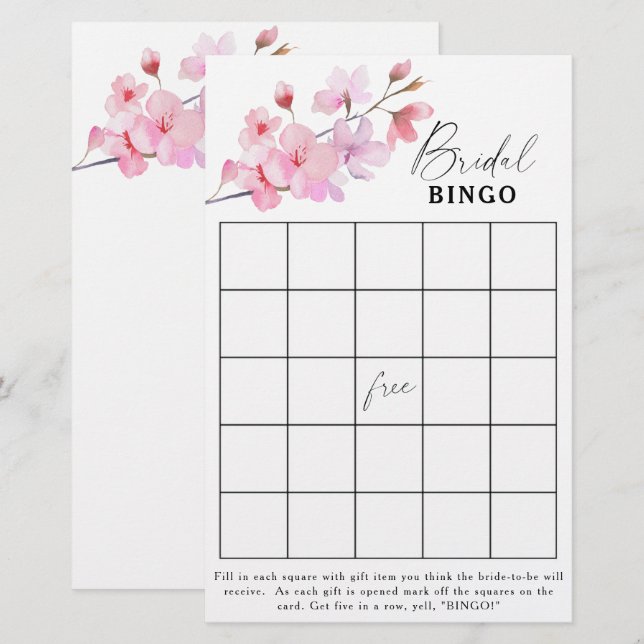 Sakura - Brautparty-Bingo-Spiel (Vorne/Hinten)