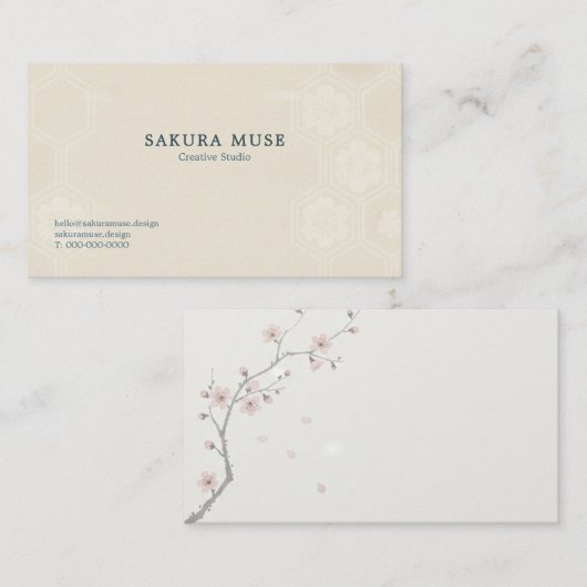 Sakura Business Card – Minimal Japanese Premium  Visitenkarte (Vorne/Hinten)