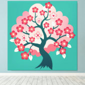 Sakura Cascade Leinwanddruck (Insitu (Holzboden))