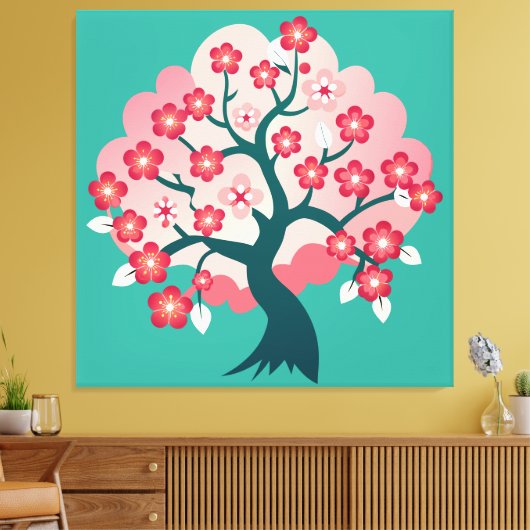Sakura Cascade Leinwanddruck (Insitu (Wohnzimmer))