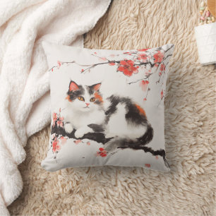Sakura Cat Decorative Pillow - The Restaurant Kissen