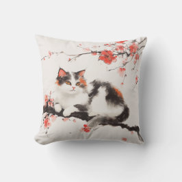 Sakura Cat Decorative Pillow - The Restaurant Kissen