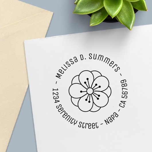 Sakura Cherry Blossom Blume Rundrede Permastempel