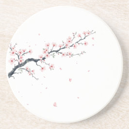 Sakura Cherry Blossom Branch Sandstone Coaster Getränkeuntersetzer