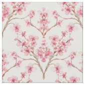 Sakura Cherry Blossom Damask Wassercolor Stoff (Nahaufnahme)