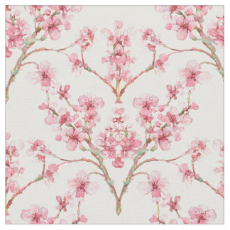 Sakura Cherry Blossom Damask Wassercolor Stoff