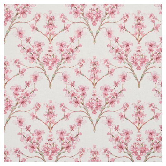 Sakura Cherry Blossom Damask Wassercolor Stoff (Muster)
