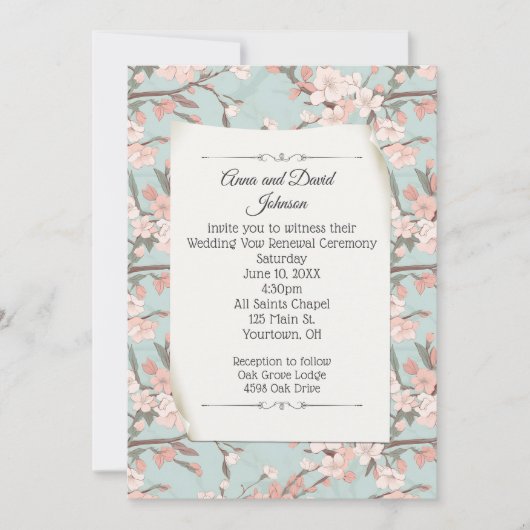 Sakura Cherry Blossom Design for Vow Renewal Einladung (Vorderseite)