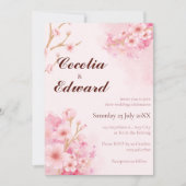 Sakura Cherry Blossom Einladung zur Hochzeit (Vorderseite)