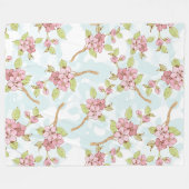 Sakura/Cherry Blossom Fleecedecke (Vorderseite (Horizontal))