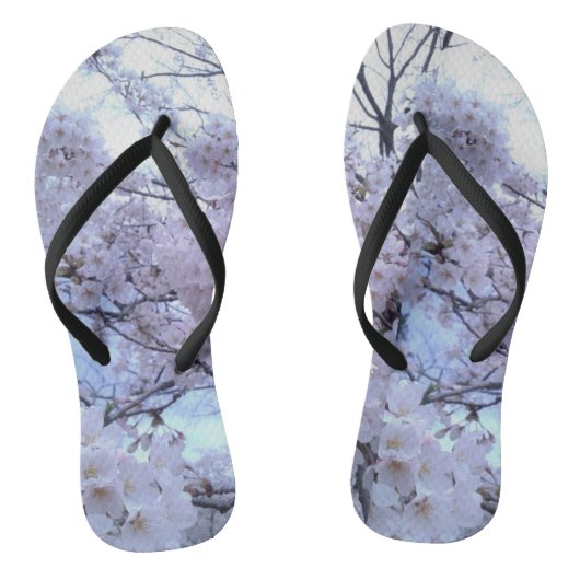 Sakura Cherry Blossom Floral Flip Flops Badesandalen (Fußbett)