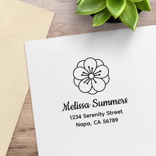 Sakura Cherry Blossom Flower Address Gummistempel