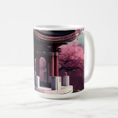 Sakura Cherry Blossom Garden Shrine Pond Japanisch Kaffeetasse (VorderseiteRechts)