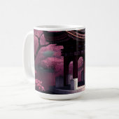 Sakura Cherry Blossom Garden Shrine Pond Japanisch Kaffeetasse (Vorderseite Links)