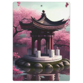 Sakura Cherry Blossom Garden Shrine Pond Japanisch Klemmbrett (Rückseite)