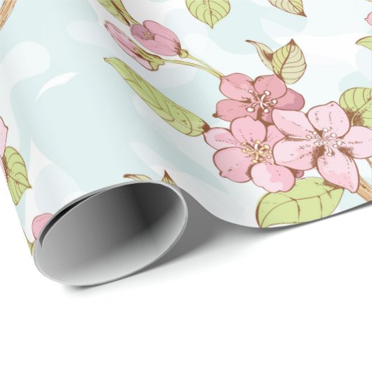 Sakura/Cherry Blossom Geschenkpapier (Rolleneckpunkt)