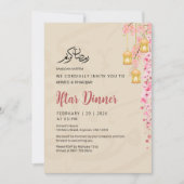 Sakura Cherry Blossom & Golden Lanterns Iftar Einladung (Vorderseite)