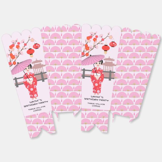 Sakura Cherry Blossom Japanisches Mädchen Geburtst Geschenkschachtel (Ungeklappt)