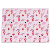 Sakura Cherry Blossom Japanisches Mädchen Geburtst Große Geschenktüte (Vorderseite)