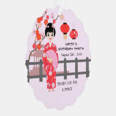 Sakura Cherry Blossom Japanisches Mädchen Geburtst Ornament Karte (Rechts)