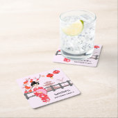Sakura Cherry Blossom Japanisches Mädchen Geburtst Rechteckiger Pappuntersetzer (Vor Ort)