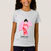 Sakura Cherry Blossom Japanisches Mädchen Geburtst T-Shirt (Vorderseite)