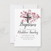 Sakura Cherry Blossom Pink Taufe Christening Einladung (Vorderseite)