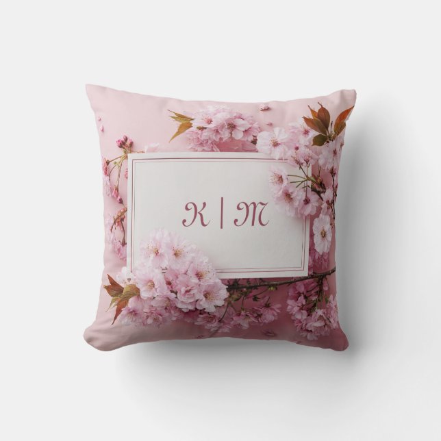 Sakura Cherry Blossom Pink Wedding Kissen (Vorderseite)