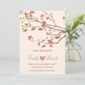 Sakura /Cherry Blossom Save the Date (Stehend Vorderseite)
