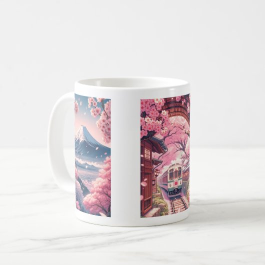 Sakura Cherry Blossom Travel Mug Kaffeetasse (Vorderseite Links)