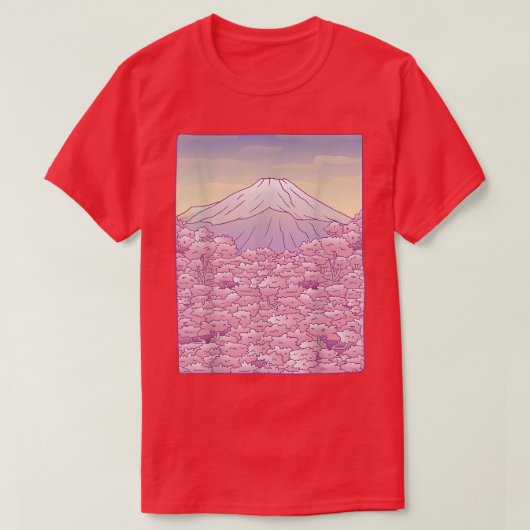 Sakura Cherry Blossom Tree Japan Fuji Japanese Gra T-Shirt (Design vorne)