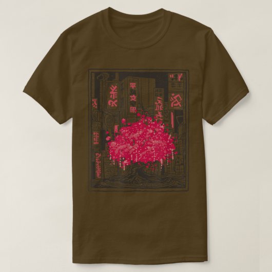 Sakura Cherry Blossom Tree Japanischer Street Art T-Shirt (Design vorne)