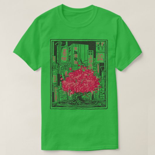 Sakura Cherry Blossom Tree vor dem japanischen Ci T-Shirt (Design vorne)