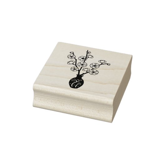 Sakura Cherry Blossom Vase Gummistempel (Stempel)