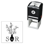 Sakura Cherry Blossom Vase Monogram Initialen Permastempel (Beispiel)