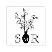 Sakura Cherry Blossom Vase Monogram Initialen Permastempel (Design)