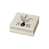 Sakura Cherry Blossom Vase Wedding Monogram Gummistempel (Stempel)