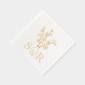 Sakura Cherry Blossom Vase Wedding Monogram Servietten Mit Folie (Rechts)