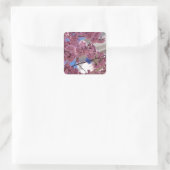 Sakura Cherry Blossoms Americana Quadratischer Aufkleber (Tasche)