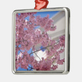 Sakura Cherry Blossoms Americana Silbernes Ornament (Links)