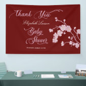 Sakura Cherry Blossoms Babydusche Burgund Banner (Messe)